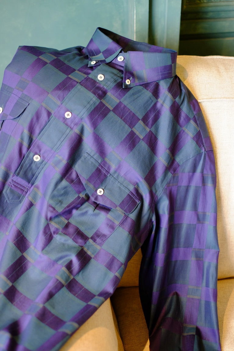 Forest Hill Popover Shirt - Purple Blue