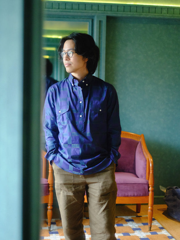 Forest Hill Popover Shirt - Purple Blue