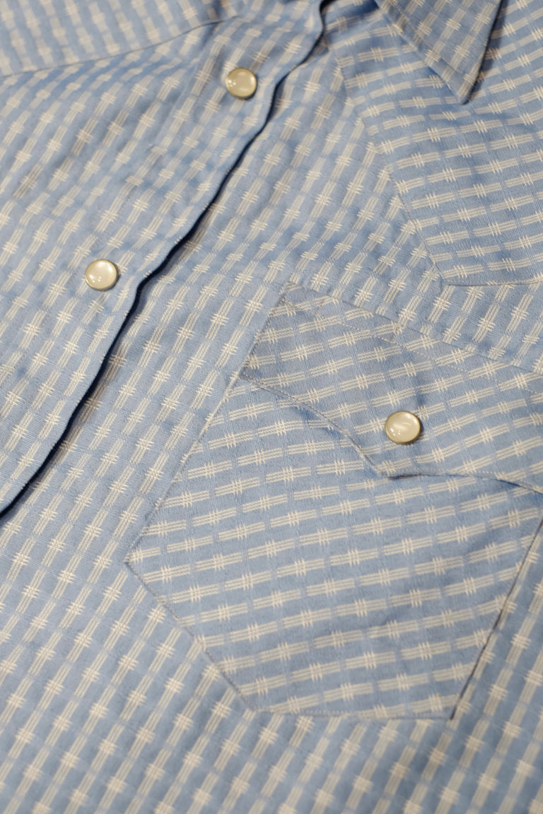 Western Shirt - Blue Bamboo Pattern