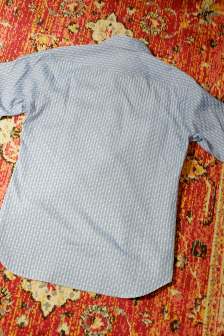 Western Shirt - Blue Bamboo Pattern