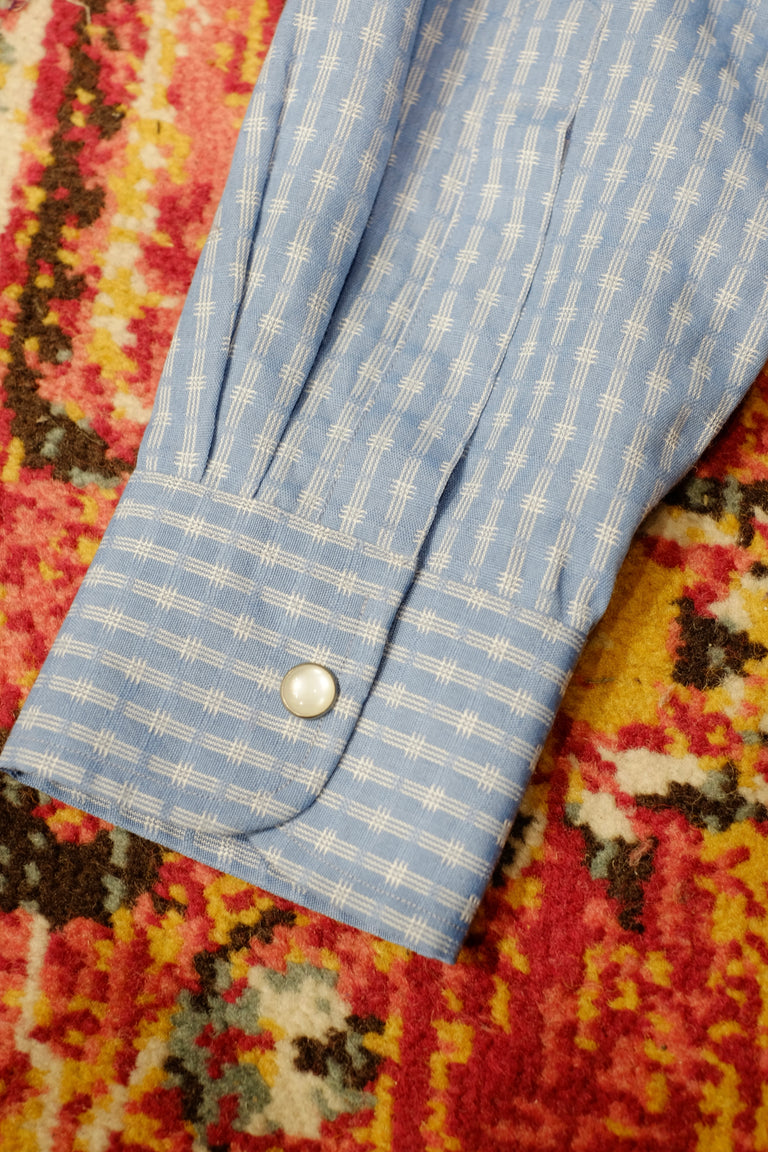 Western Shirt - Blue Bamboo Pattern