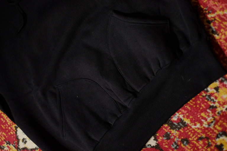 Black Blank Hoodie - Black & Light Grey