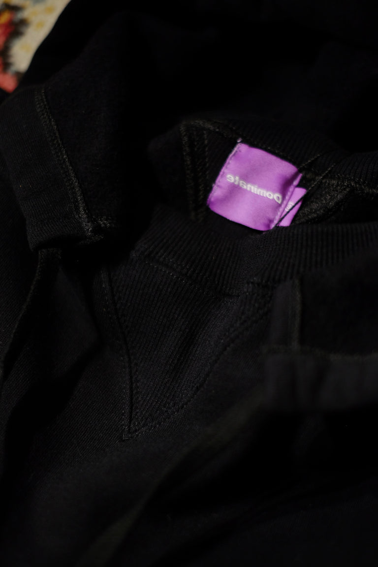 Black Blank Hoodie - Black & Light Grey